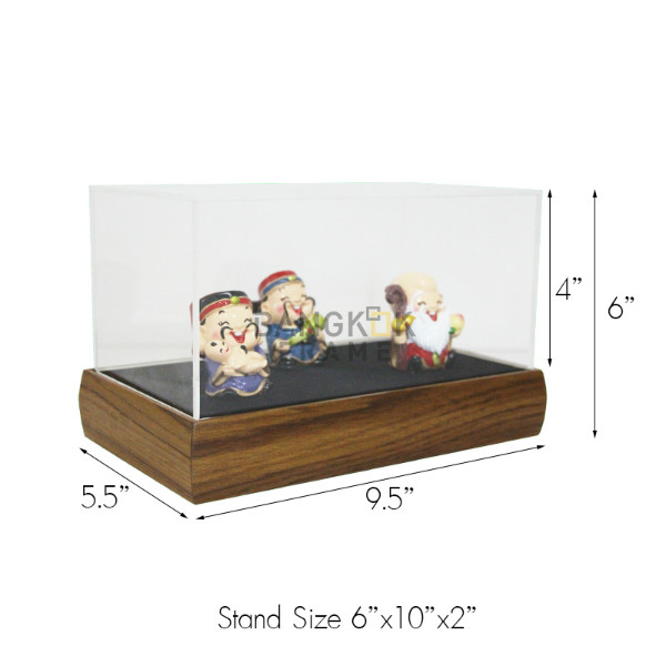 กรอบกล่องใสโชว์สินค้าฐานไม้